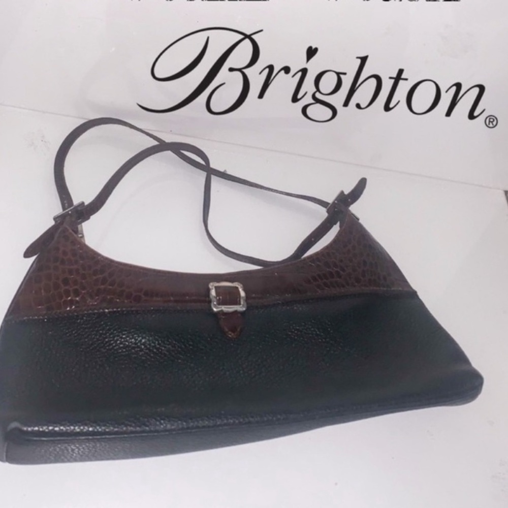 Vintage Brighton Authentic Bag Pebbled & Moc Croc Shoulder Bag - Picture 9 of 16